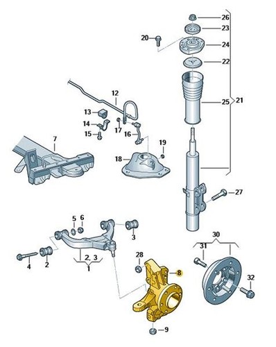Original achsschenkel mit - achsschenkel,